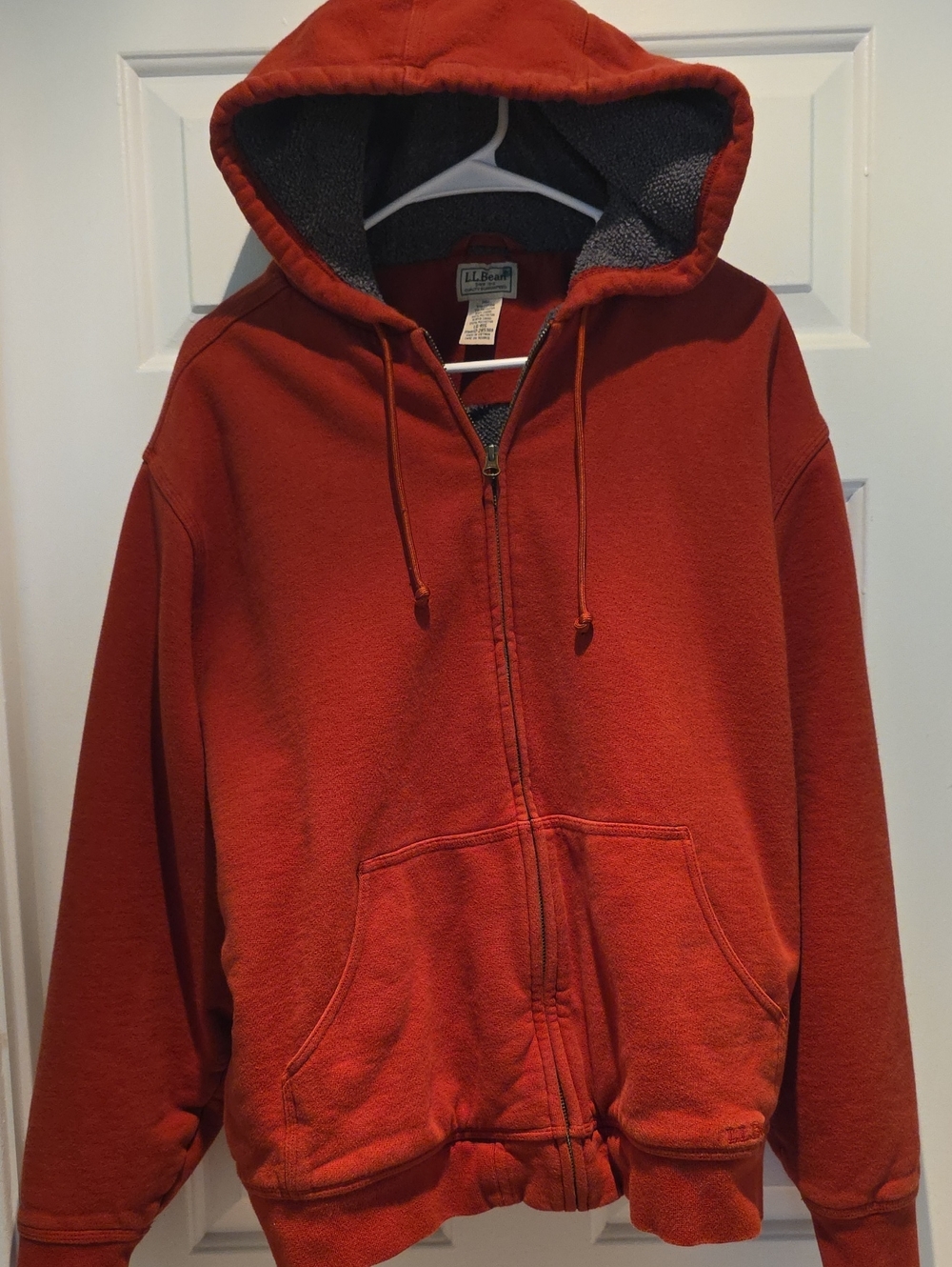 L.L. Bean Men's Orange Full-Zip Hooded Sweatshirt